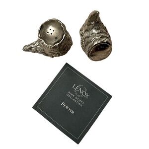 Lenox Kirk Steiff Collection Pewter Cornucopia Salt & Pepper Shakers